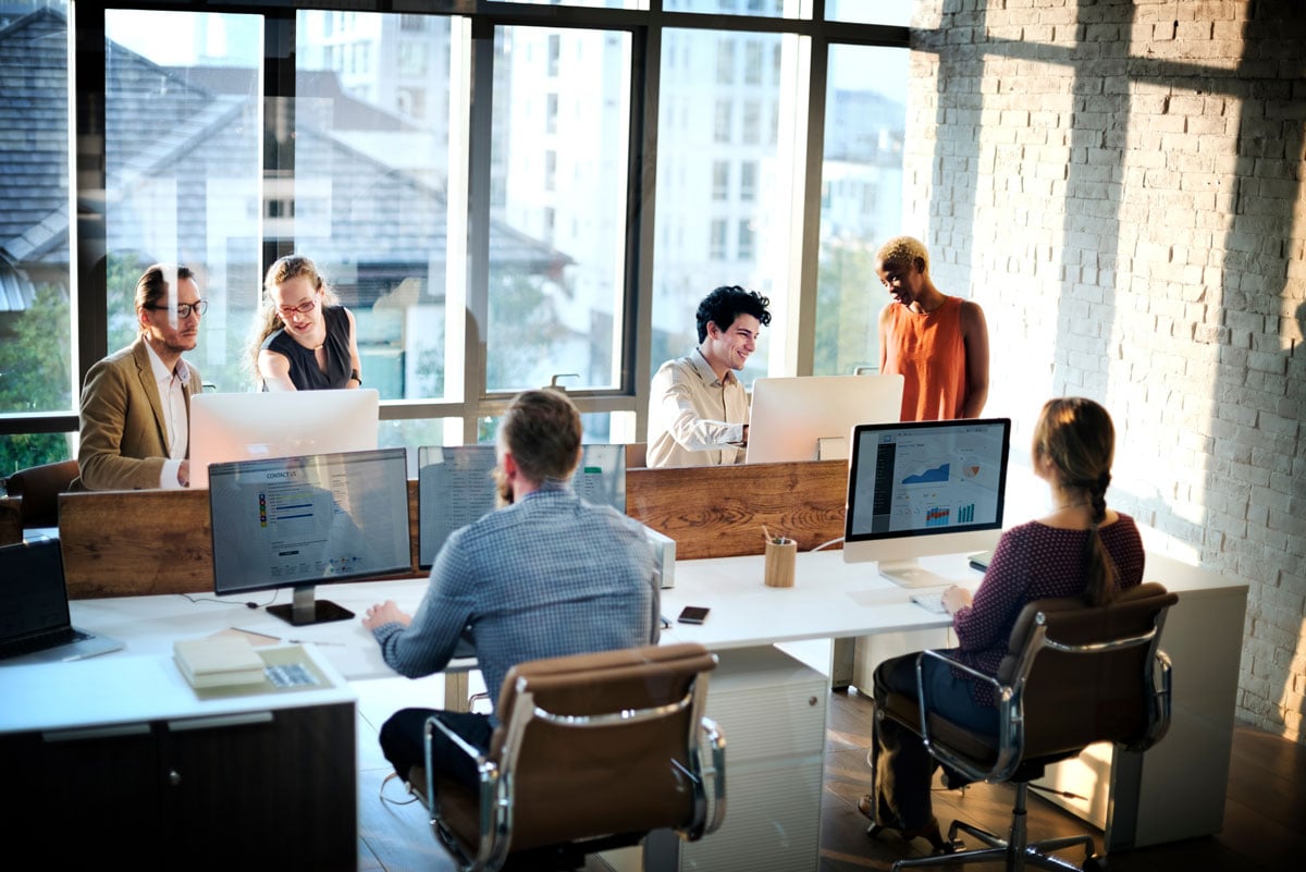 business team working in an office