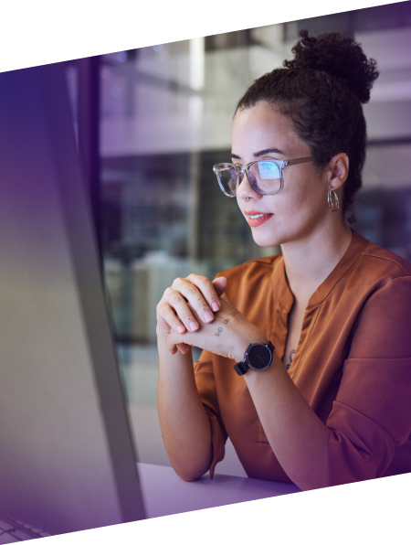 woman working on computer in office