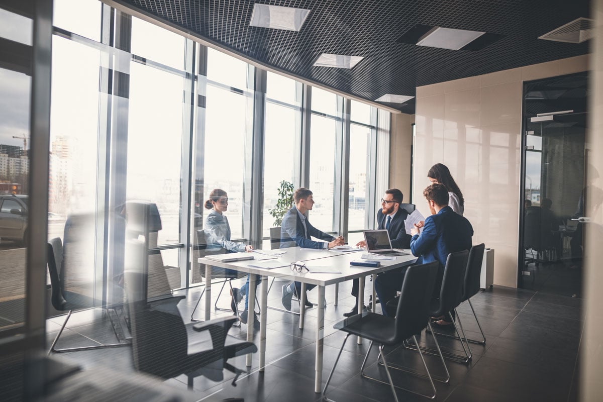 business professionals working in a conference room