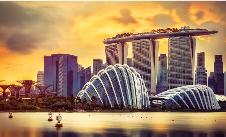 landscape of port in Singapore